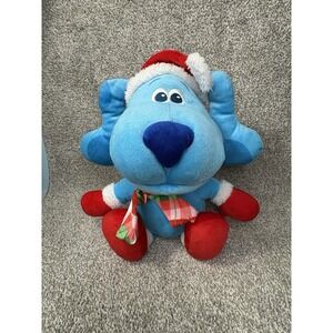 Blues Clues And You Blue Dog Christmas Plush 16" Just Play‎ 2021 Santa Hat Plush